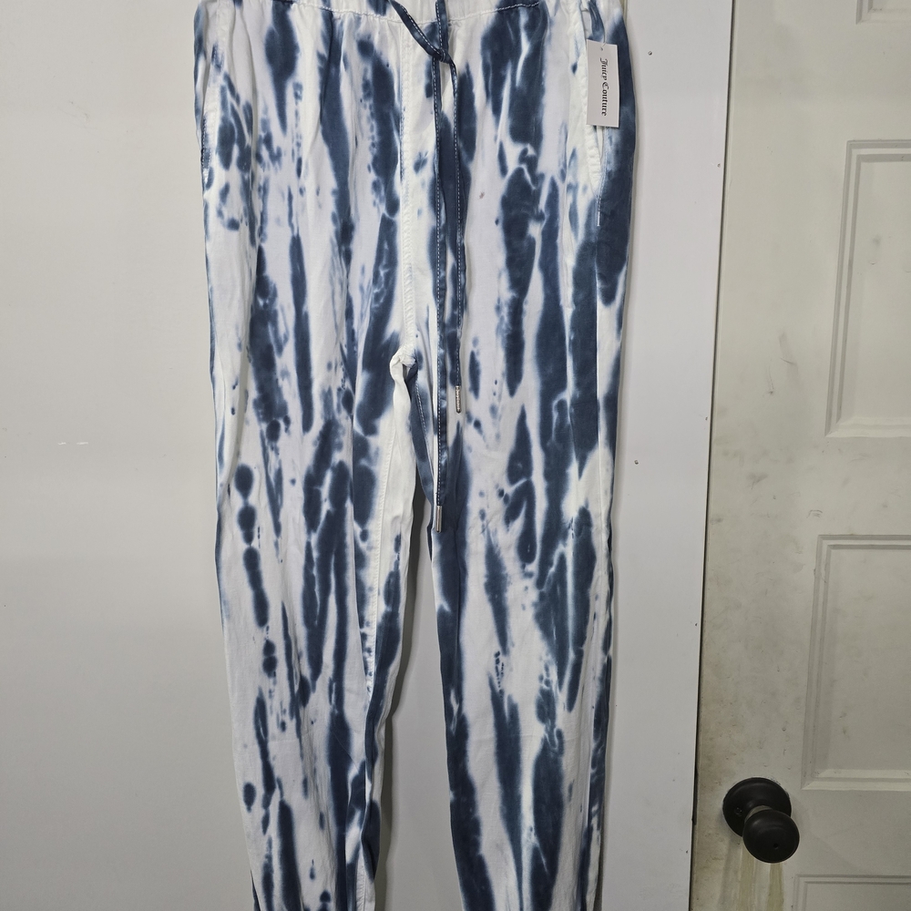Juicy Couture Blue and White Patterned Joggers NWTs, Sz-S‎